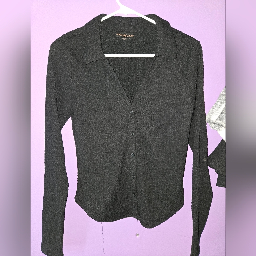 Women's Black Button Down Shirt